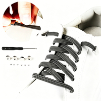 Lacets plats élastiques sans nœud avec boucle métallique à vis, lacets extensibles pour baskets et chaussures décontractées