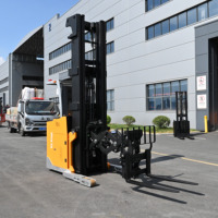 Chariot élévateur à double portée de 2 tonnes et 2,5 tonnes, 2000 kg, 2500 kg, électrique, pantographe, levage 8m 10m, pour stockage en rayonnage haute densité, CE