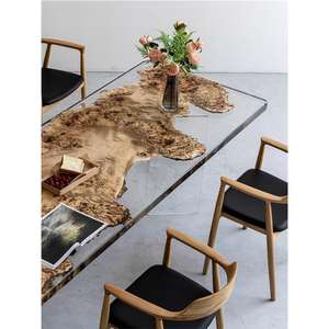 2024 <span class=keywords><strong>Promotion</strong></span> performance à coût élevé Table multifonctionnelle en bois de noyer massif Table de conférence bureau table en résine époxy - Product Image 5