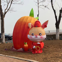 Günstigerer Preis Wasserdichte Laternen im chinesischen Stil im Freien Flying Festival Silk Led Rabbit Animal Lanterns zum Großhandels preis