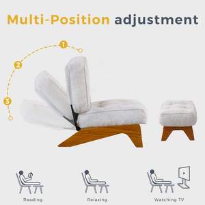 Fauteuil inclinable confortable et réglable pour salon avec repose-pieds, coussin épais, fonction de relaxation pour la maison, le bureau et la chambre - Product Image 2