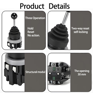Cntd Cmrs 4NO 4NC 30mm Rocker monolever chuyển 4 hướng chuyển đổi <span class=keywords><strong>joystick</strong></span> điều khiển 5A/10A/15A/30A Max hiện tại 220V/600V - Product Image 5