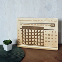 Calendrier de bureau éternel en bois découpé au laser pour la maison et le bureau personnalisé ornements décoratifs cadeau d'affaires pour les partenaires et les amis