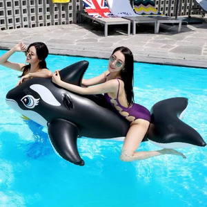 Dolphin gonflable montage <span class=keywords><strong>grande</strong></span> baleine <span class=keywords><strong>piscine</strong></span> équitation jouet adulte enfants flottant eau matelas cercle flottant radeau - Product Image 2