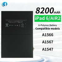 Baterai Tablet 8200mAh Pengganti Pengisian Cepat Baterai Li-ion untuk iPad 6 Air 2 A1566 A1567