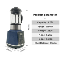Blender Blendtec Vitamer en plastique, Divtop, incassable, mixeur commercial, machine à blender électrique multifonctionnelle, bleu, 1100