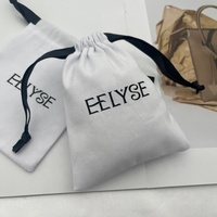 Sacs à cordon en toile de coton sergé recyclable, petits sacs cadeaux en tissu de coton, pochettes d'emballage pour bijoux fins – Vente chaude