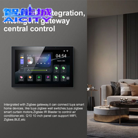 Panneau de commande intelligent pour maison connectée Tuya Android WiFi 10,1 pouces, passerelle à deux zones, lecture de musique, connexion de 8 haut-parleurs de plafond filaires