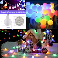 Guirlande lumineuse LED RGB multicolore givrée en forme de globe pour fête de Noël, terrasse, chambre d'enfant, décoration intérieure, avec télécommande, certifiée UL, à brancher