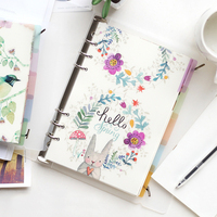 Classeur pour cahier A5/A6 personnalisé diviseurs d'index en plastique PP à feuilles mobiles insérable avec languette et impression personnalisée