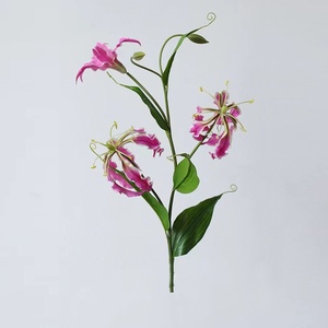 Fleurs artificielles H1020, lys Gloriosa, lys flamboyants, décoration d'intérieur, arrangements <span class=keywords><strong>de</strong></span> fleuristes, accessoires <span class=keywords><strong>de</strong></span> photographie, articles décoratifs - Product Image 1