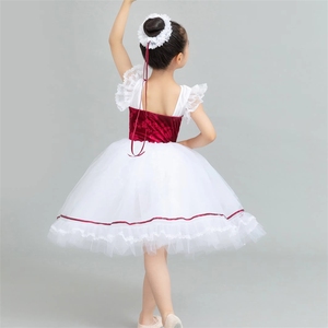 Costume de <span class=keywords><strong>danse</strong></span> <span class=keywords><strong>classique</strong></span> en velours avec petit nœud pour spectacle, fête, princesse, <span class=keywords><strong>danse</strong></span> lyrique - Product Image 4