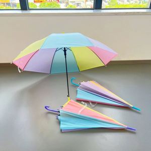 Parapluie droit transparent à pois en POE, poignée colorée en J, coupe-vent double usage soleil et pluie, parasol transparent – Vente chaude - Product Image 3