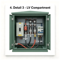 Poste de transformateur mobile triphasé immergé dans l'huile 132 kV 67 MVA LEEEC MSS-67T/132 à double enroulement HV/LV 50/60 Hz pour l'exploitation minière