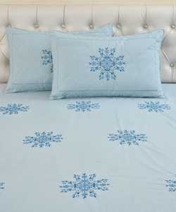 Luxury Silvia 3 Piece Embroidery <b>King</b> <b>Size</b> Bedsheet Set 108x108 Inch with 2 Quilted Embroidery Pillow Covers - Product Image 1
