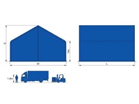 Structure de bâtiment en tissu préfabriquée pour garage, abri, conteneur de stockage, grange, entrepôt, tente, avec membrane certifiée en acier galvanisé