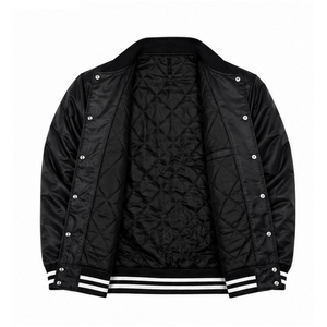 Chaqueta de Satén de Color Sólido de Invierno de Alta Calidad para Hombre, Hecha a Medida en Pakistán, Precio Bajo, Ropa Exterior Informal con Logotipo Frontal - Product Image 4