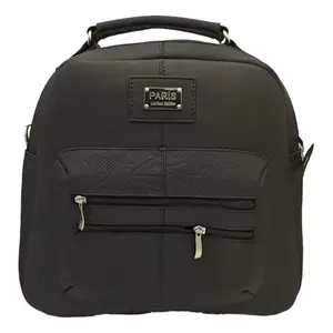 Mochila Fana Arabella Negra de Cuero Grabado, 5L, Estilo Clásico Unisex para Viaje, Cierre de Cremallera - Product Image 4