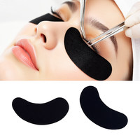 Patchs pour les yeux en hydrogel noir sans peluches avec logo personnalisé pour les extensions de cils, protection UV sous les yeux