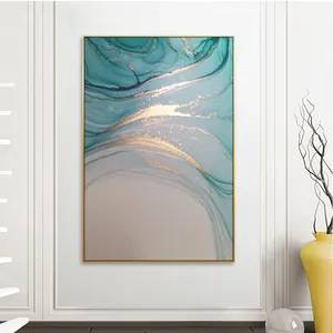 Modern Abstract Art Canvas Painting Still Life Style Green Marble Art Poster Picture Framed For Living Room Wall Decor
