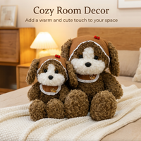 Peluche sensorielle apaisante en forme de chien avec collier en dentelle, compagnon doux à câliner pour soulager l'anxiété