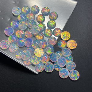 HQ GEMS Jelly Opal Lab Créer Opal Stone White Fire Flatback Cabochon OP534 Loose Opal Prix par gramme - Product Image 2