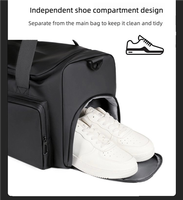 Bolsa de Deporte Impermeable con Múltiples Compartimentos, Separación para Ropa Seca y Mojada, Bolsillo para Zapatos, Correa para Carro, Gran Capacidad, para Viajes, Gimnasio, Fin de Semana