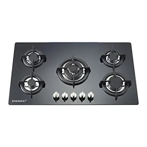 Nhà Máy Quảng Đông Bán Chạy 5 Burner Được Xây Dựng Trong LPG NG Gas Hob Nhà Bếp An Toàn Nấu Ăn Thiết Bị Hộ Gia Đình Sabf Burner Bếp Gas