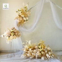 Vente en gros, fleur de mariage blanche rose, panneau mural, boule pour fête de mariage, centres de Table d'anniversaire, décorations de Table