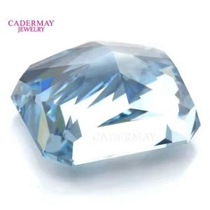 8A chất lượng tuyệt vời cắt mỹ <span class=keywords><strong>Cubic</strong></span> <span class=keywords><strong>Zirconia</strong></span> màu xanh màu 10x12mm rạng rỡ nghiền nát Iced cắt rời đá quý CZ Stones - Product Image 4