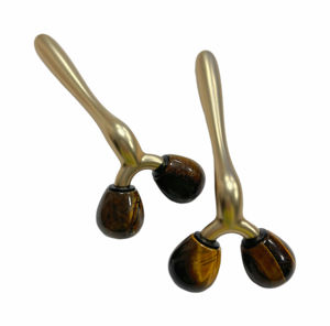 Rodillo Facial de Jade Metálico de Doble Cabezal para Masaje y Lifting Facial - Product Image 5
