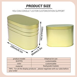 Biểu Tượng Tùy Chỉnh Kim Loại <span class=keywords><strong>Container</strong></span> Cấp Thực Phẩm Hình Bầu Dục Hộp Thiếc Bao Bì Thực Phẩm Bánh Trung thu Bánh Cookie Kẹo Có Thể Kim Loại <span class=keywords><strong>Tin</strong></span> Với Nắp - Product Image 2