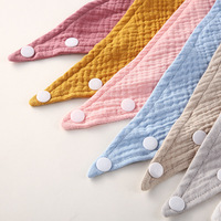 Bavoirs bébé en mousseline réutilisables et portables, bavoirs bandana en U pour la dentition et la bave, couleurs unies, 100% coton, pour garçons et filles