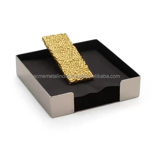 Porte-serviettes en métal avec fini argenté, parfait pour la décoration de table élégante et les accessoires de cuisine - Product Image 2
