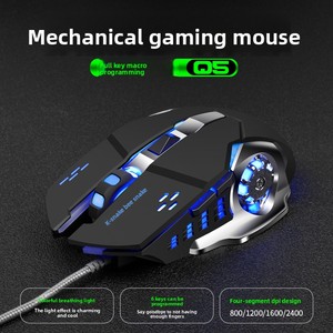 Ratón para Juegos <span class=keywords><strong>Viper</strong></span> Q5 Metal de 4 Botones con Sensor Óptico Programable, Cableado, para PUBG, E-sports, Cibercafé, USB, Macro Definición - Product Image 3