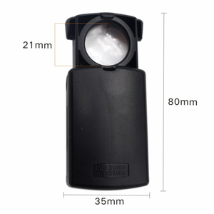 Kaca Pembesar Perhiasan Mini LED Daya Tinggi Portabel Plastik Tarik Keluar MG21008 20X - Product Image 1