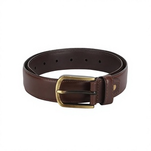 Ceintures Formelles de Luxe pour Hommes, Couleur Marron, Cuir de Vachette, Boucle en Acier, Design Carré, Style Soirée, Écologiques, Personnalisables, Fabriquées en Inde - Product Image 5