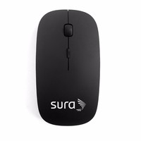Souris d'ordinateur sans fil optique USB mini slim 2,4 GHz promotionnelle avec rétroéclairage LED, alimentée par batterie, silencieuse, en stock