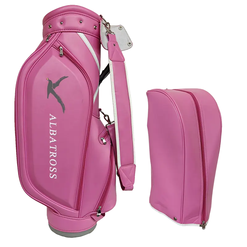 PU Pink Popular For The Market Customized Factory Price Lightweight Carry Waterproof Golf Cart Bag