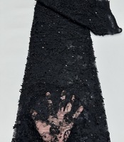 Superbe dentelle française 2026, tissu en dentelle brodée scintillante et pailletée, idéal pour robes de soirée et de fête