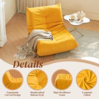 Canapé d'angle en tissu suédé jaune compressé canapé éponge haute densité dans une boîte canapé à Compression sous vide pour le salon