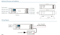 Décodeur DMX512 RDM à courant constant monocanal D1C-E 12-48VDC 250-3000mA, sortie 3-45VDC, charge maximale 135W, inverseur de polarité