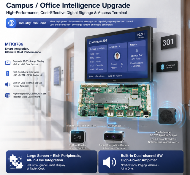 Portworld P8786 MTK8786 Octa-core AIOT Edge Computing Motherboard for Industrial Automation Embedded Solutions