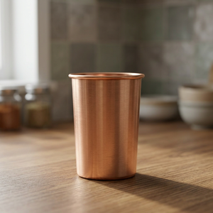 Minimalist Plain Brushed Pure <b>Copper</b> Water Bottles Set Premium Matte Finish Eco-Friendly <b>Utensils</b> 2-Piece Combo Kraft Box - Product Image 4