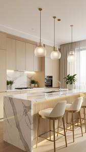 Artisan Custom Modular Antique L-Shape Plywood <strong>Kitchen</strong> Cabinets &amp; Island <strong>Bar</strong> with Sink and 5+ Drawers - Product Image 4