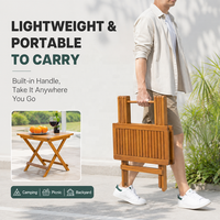 Table de pique-nique pliable moderne en bambou, légère et durable, pour l'extérieur, le camping, les fêtes en jardin et l'usage quotidien, facile à transporter