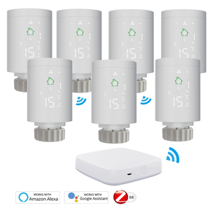 HY368 Actuador de Radiador Inteligente Tuya Zigbee 3.0 WiFi TRV, Control por <span class=keywords><strong>Google</strong></span> Alexa, Diseño Moderno, Uso en Hoteles, Piezas para Calefacción por Suelo Radiante - Product Image 1