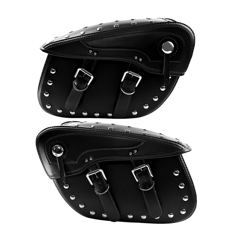 Motorcycle Black Brown Luggage Saddle Bag