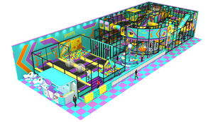 Aire de jeux intérieure de haute qualité sur le thème d'un parc de labyrinthe, avec de grands toboggans, disponible à la vente - Product Image 2