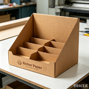 Caja de Exhibición Ranurada Ecológica Personalizada con Asa, Embalaje Minorista de Papel Kraft Corrugado para Gafas y Tazas, Almacenamiento de Regalos - Product Image 2